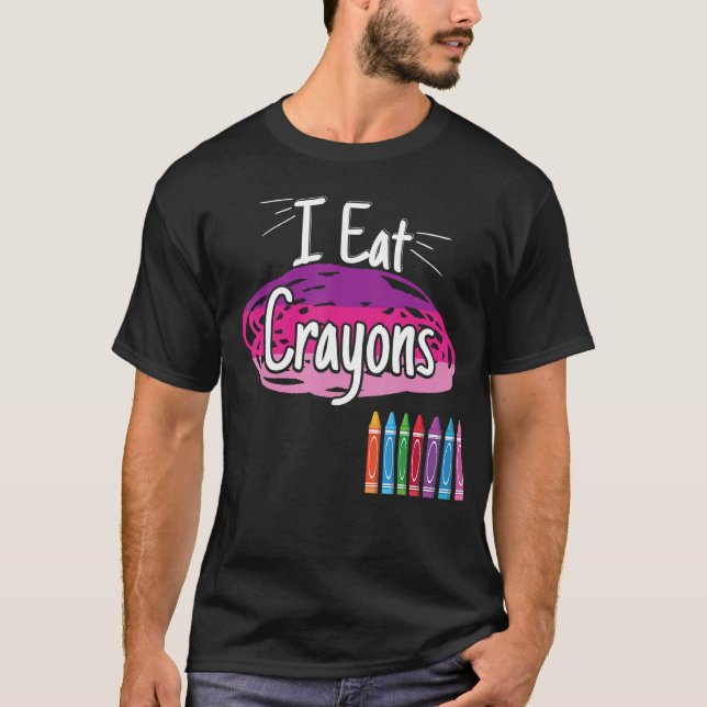 I Eat Kritor Crayon T Shirt (Framsida)