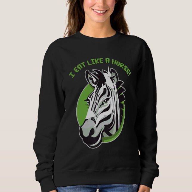 I eat like a horse - funny cute zebra design t shirt (Framsida)