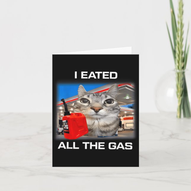 I Eated All The Gas Funny Silly Staring Cat Meme G Kort (Framsida)