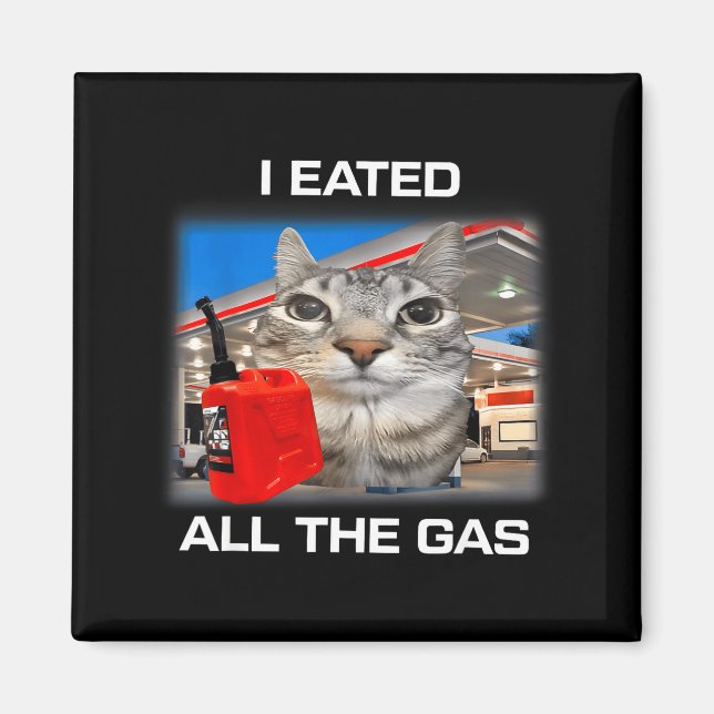 I Eated All The Gas Funny Silly Staring Cat Meme G Magnet (Framsidan)