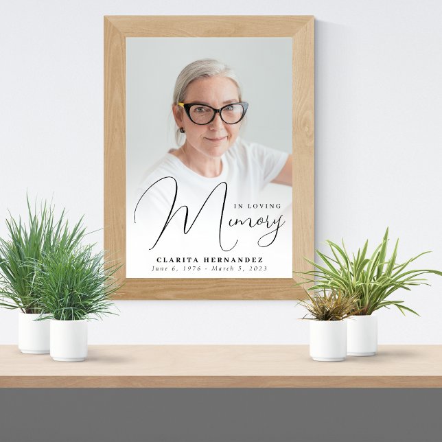 I Eleganten Loving Memory Script Photo Funeral Poster (Skapare uppladdad)