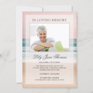 I Eleganten LovMemory Ocean Funeral Photo Inbjudningar