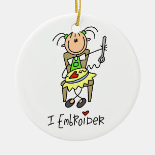 I Embroider Stick figur Julgransprydnad Keramik
