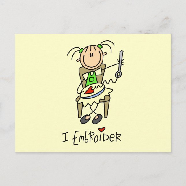 I Embroider Tshirts och Gifts Vykort (Framsida)