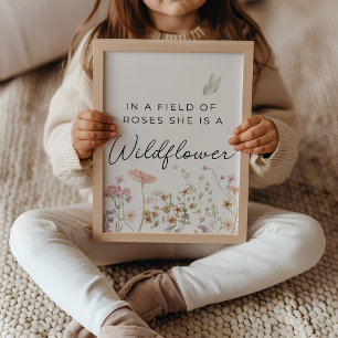 I en äng av rosor Vildblomsplantskola Konst Blommi Poster