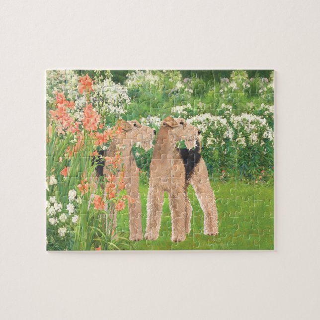 I en blomsterträdgård pussel (Horisontell)