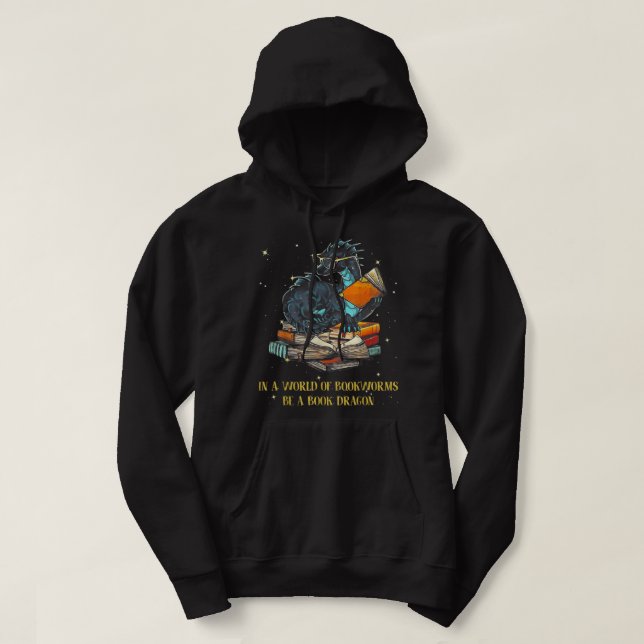I en Fullt av bokmaskar är en Bok-dragon T-Sh Hoodie (Design framsida)