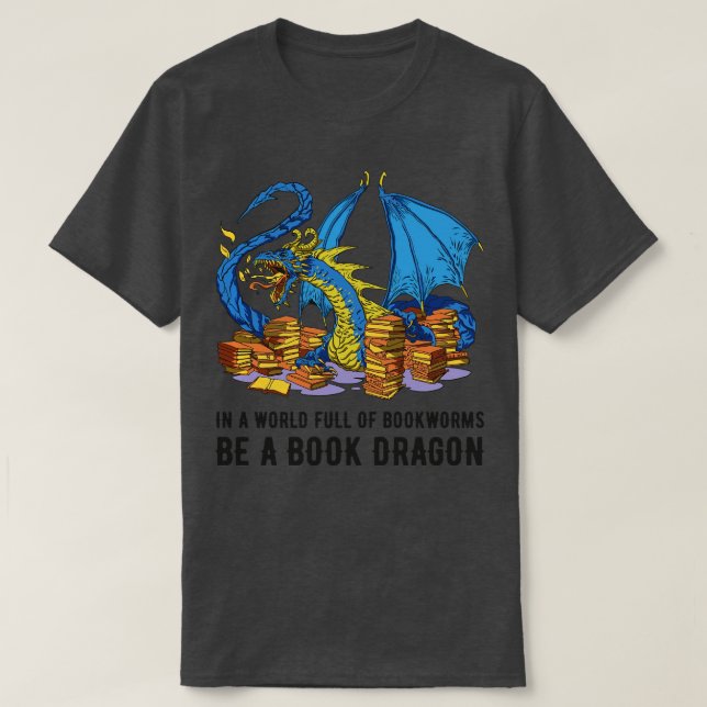 I en Fullt av bokmaskar är en Bok-drake III T Shirt (Design framsida)