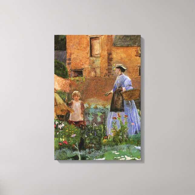 I en Garden på Cookham av George John Pinwell Canvastryck (Framsida)