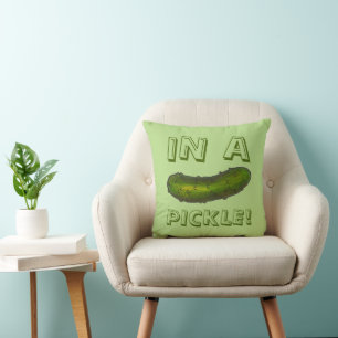 I en Pickle Funny Grönt Dill Kosher Pickles Skriv  Kudde