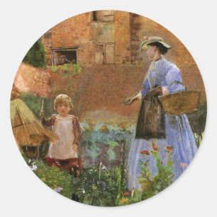 I en trädgård i Cookham av George John Pinwell Runt Klistermärke