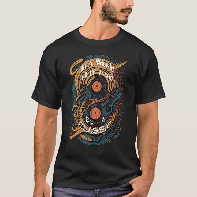 I en värld av Fullt är en klassisk Retro Vinta T Shirt (Framsida)