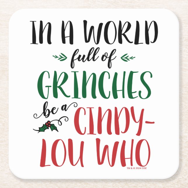 I en värld av greker är en Cindy-Lou som citerar Underlägg Papper Kvadrat (Framsidan)