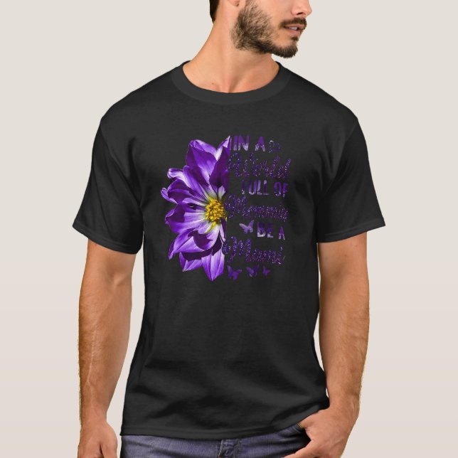 I en värld där män är ett mosaiskt blommande hjärt t shirt (Framsida)