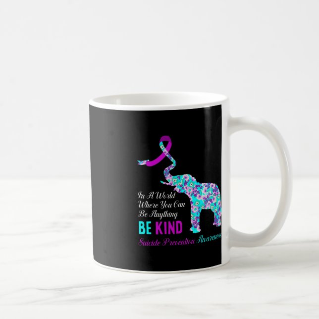 I en värld måste man stödja självmordsförebyggande kaffemugg (Höger)