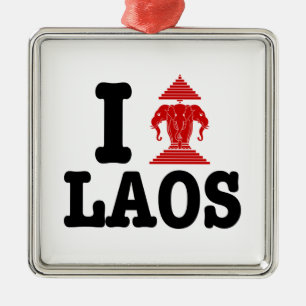 I Erawan (Kärlek) Laos Julgransprydnad Metall