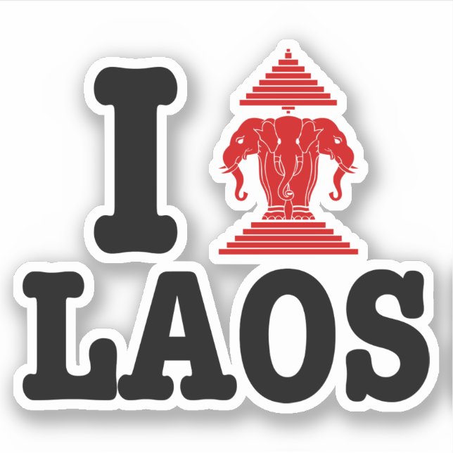 I Erawan (Kärlek) Laos Klistermärken (Framsida)