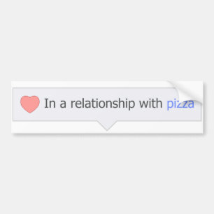 I ett förhållande med Pizza Bildekal
