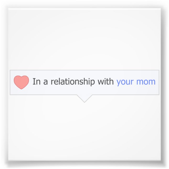 I ett förhållande till Mamma Fototryck (Framsidan)