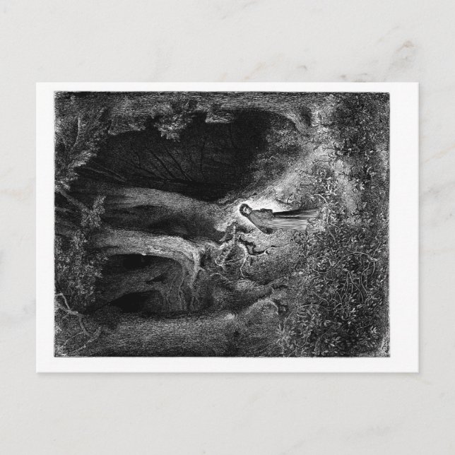 i ett glödande trä vykort (Framsida)