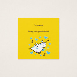 I ett meddelande om bra stämning Djävulen Fyrkantigt Visitkort