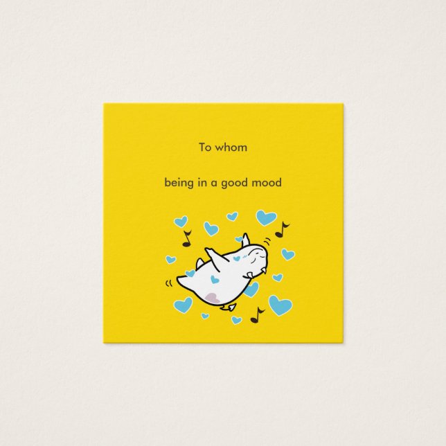 I ett meddelande om bra stämning Djävulen Fyrkantigt Visitkort (Framsida)