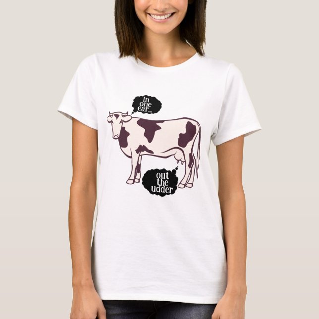 "I ett öra.. ut genom avloppet" Kow Pun T Shirt (Framsida)