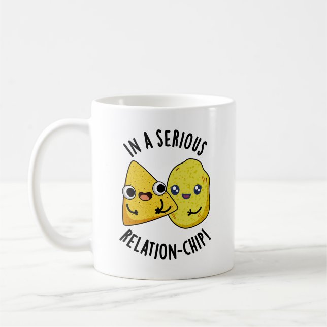 I Ett Seriöst Relation-chip Rollig Mat Puns Kaffemugg (Vänster)