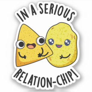 I Ett Seriöst Relation-chip Rollig Mat Puns Klistermärken