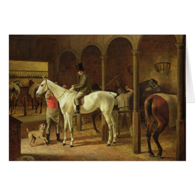 I ett stall hälsningskort (Framsidan Horizontal)