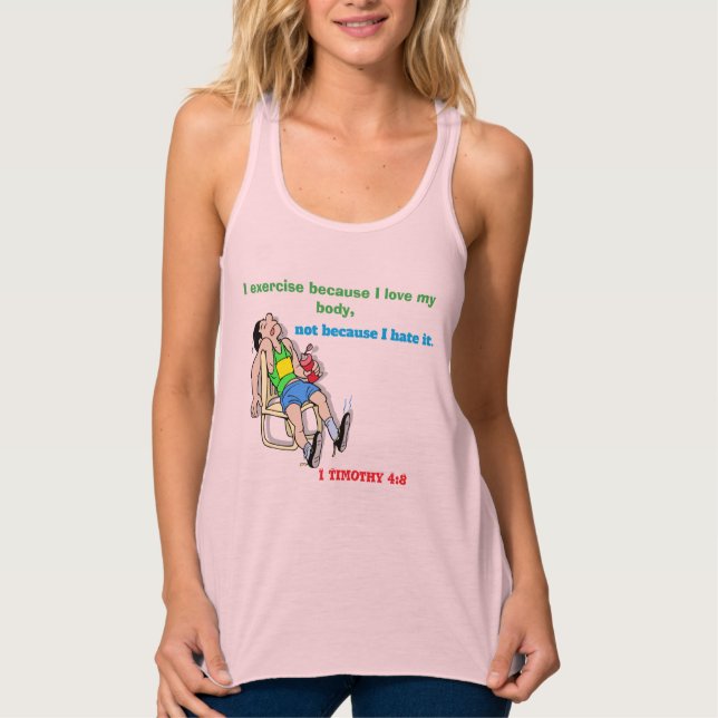 I exercise because I love my body customizable Linne Med Racerback (Framsida)