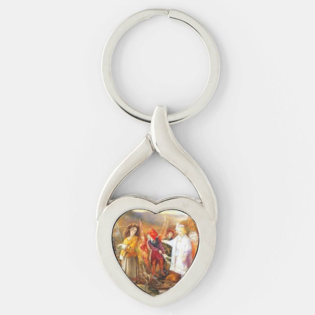 I Fairyland John Anster Fitzgerald Twisted Heart Silverfärgad Nyckelring (Framsidan)