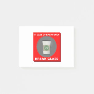 I fall att av akutet, avbrottsexponeringsglas post-it block