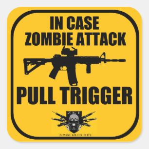 I fall att startar Zombieattackhandtag Fyrkantigt Klistermärke
