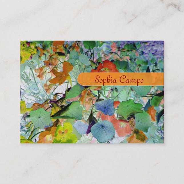 I fält finns en färglös mall för visitkort (Framsida)