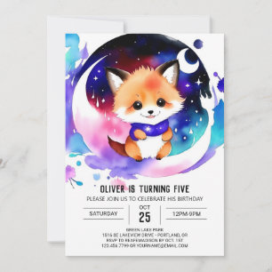 I Fantasy Fox Birthday Inbjudningar
