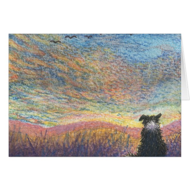 I färgen av aftonen hälsningskort (Framsidan Horizontal)