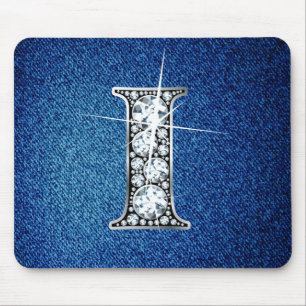 I Faux-"Diamond Bling" på Denim Mousepad Musmatta