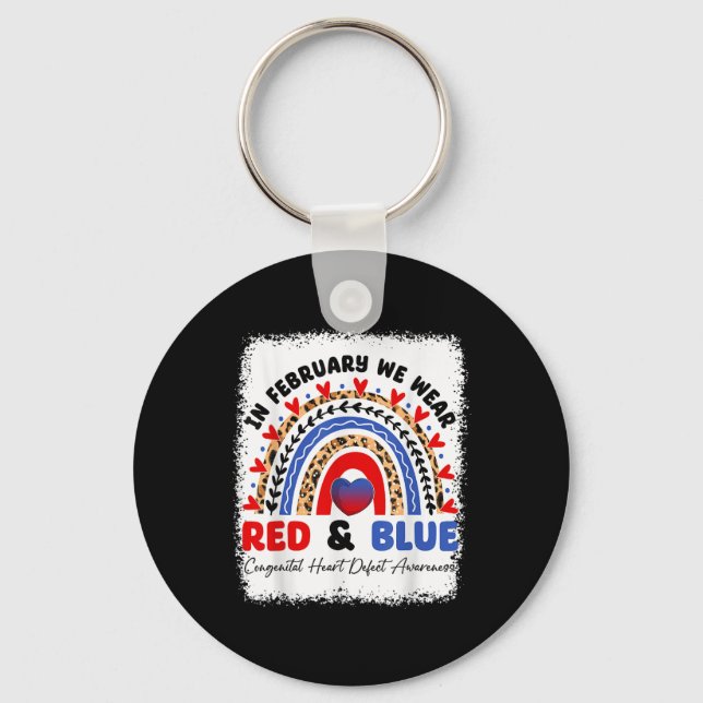 I februari 2010: Bära Red&amp; Blue Chd Awareness  Nyckelring (Framsida)