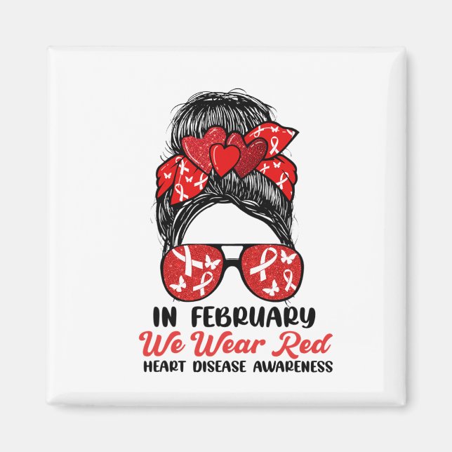 I februari 2011 Bära vi Red Heart Disease Messy Bu Magnet (Framsidan)