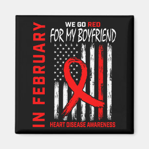 I februari bär vi röd pojkvän hjärtsjukdom medvete magnet