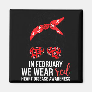 I Februari Bär Vi Röda Chd Hjärtsjukdom Medvetenhe Magnet