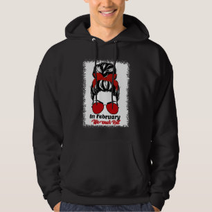 I februari bär vi röda röra baddräkt hjärtsjukdom hoodie