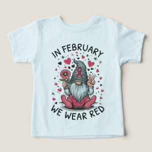 I februari bär vi rött för hjärt-hälsomedvetenhet t shirt