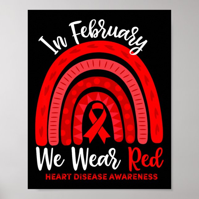 I februari besöker vi Red Ribbon Heart Disease Awa Poster (Framsidan)