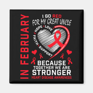 I februari går jag röd för hjärtsjukdom hos farbro magnet