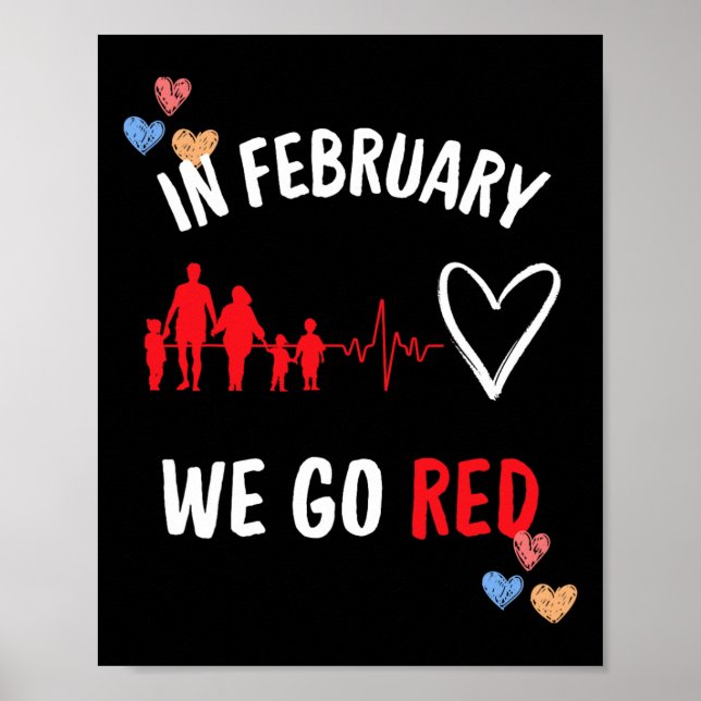 I februari går vi till Red HEarth Health Month Poster (Framsidan)