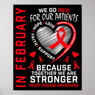 I februari Go Red Sjuksköterska Rn Medvetenhet om Poster