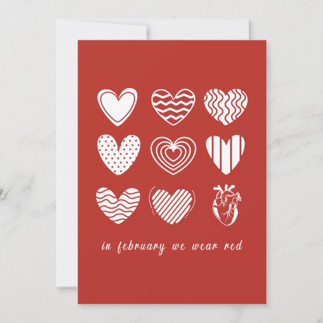 I februari uppmärksammar vi hjärtsjukdomar inbjudningar (Framsida)