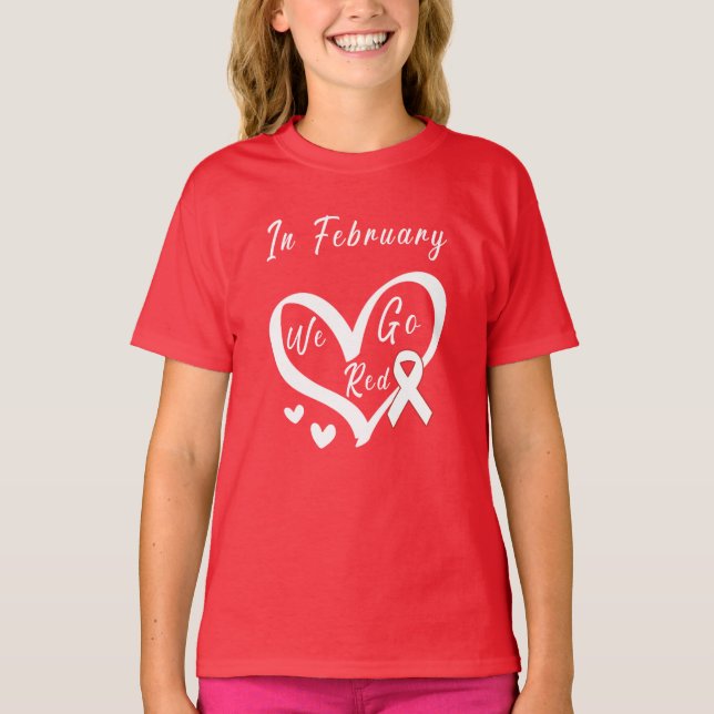 I februari uppmärksammar vi hjärtsjukdomar t shirt (Framsida)